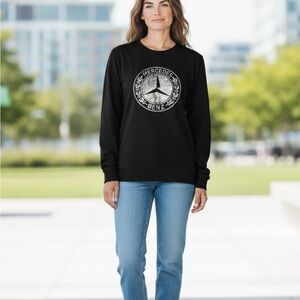 Mercedes-Benz black sweatshirt with silver foil logo size large